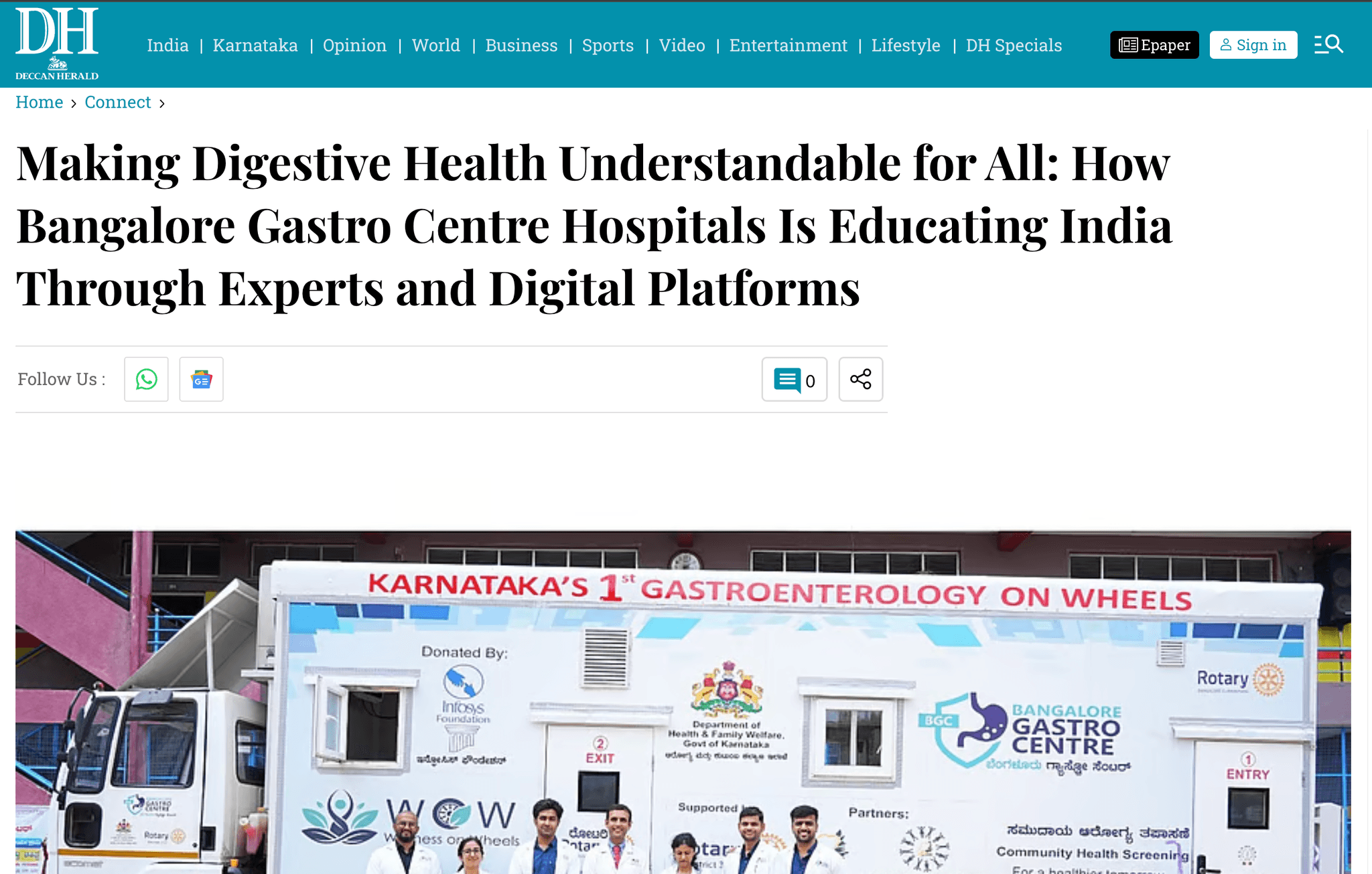 Featured on Deccan Herald: Educating India on Digestive...